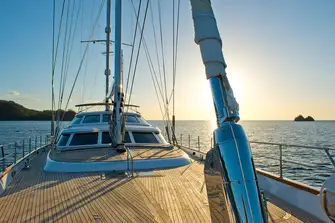 Plenty of versatile teak decked space on the foredeck