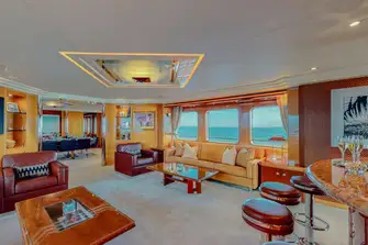 Looking forward in the main saloon towards the formal dining area
