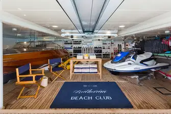 ...and a large tender garage/beach club