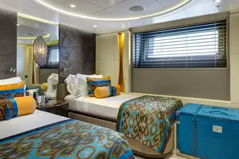 A colourful twin cabin