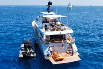 She has just emerged from a refit that included a full repaint and a swim platform extension