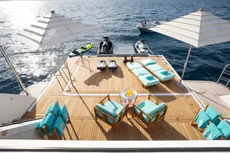 The beach club is huge, a real draw for guests