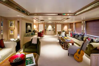 The main saloon has a variety of social spaces, which suits families well