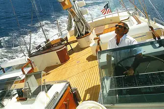 Feel the exhilaration of a passage under sail on XASTERIA's flybridge