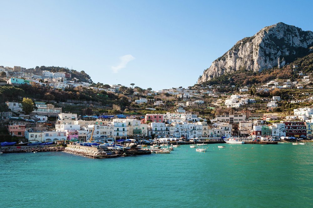 Marina Grande on the northern coast, overlooked by Mount Solaro