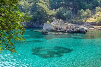 It is believed that Marc Antony built this bathing house, near Göcek, for Cleopatra and that she bathed here
