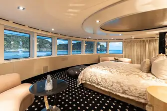 The spectacular owner's suite delivers wraparound views without sacrificing privacy