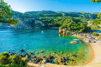 Scenes like this in Paleokastritsa, Corfu, testify to the abundant charm of the Greek Islands