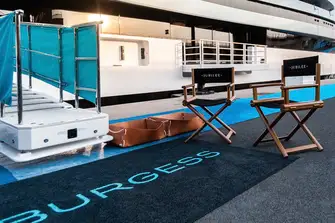 Even at shows, yachts will have shoe baskets for you to drop yours in