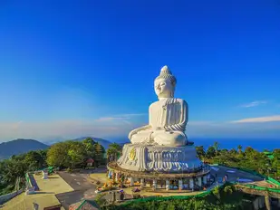 Phuket's Big Buddha commands spectacular views east towards the Cape Panwa peninsula