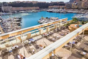 The view across the harbour from the Thermes Marins de Monte-Carlo