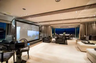 Enjoy sports and the latest movies in the sky lounge cinema