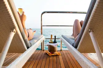 Champagne on board MOONLIGHT