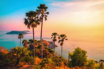 The view from Phromthep Cape, near Phuket, at sunset