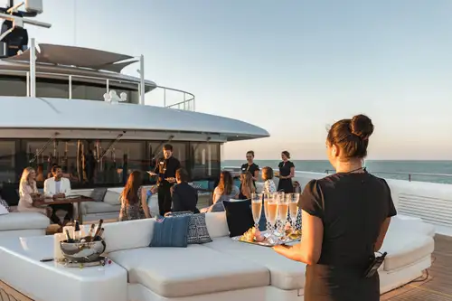 Entertaining on the forward deck