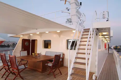 Aft deck dining area