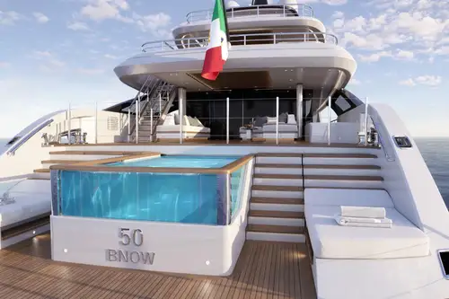 Aft deck infinity pool