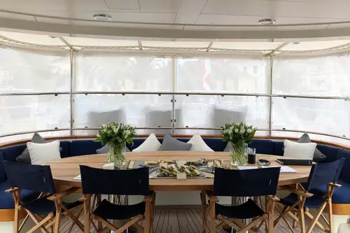 Aft deck dining area